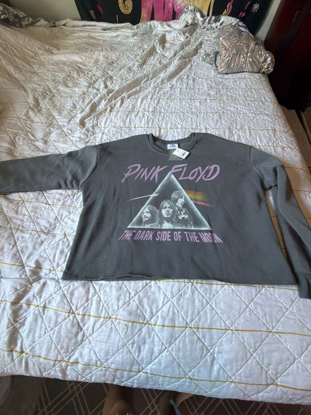 Grayson Threads Pink Floyd The Dark Side of the Moon Cropped Crewneck Sweatshirt